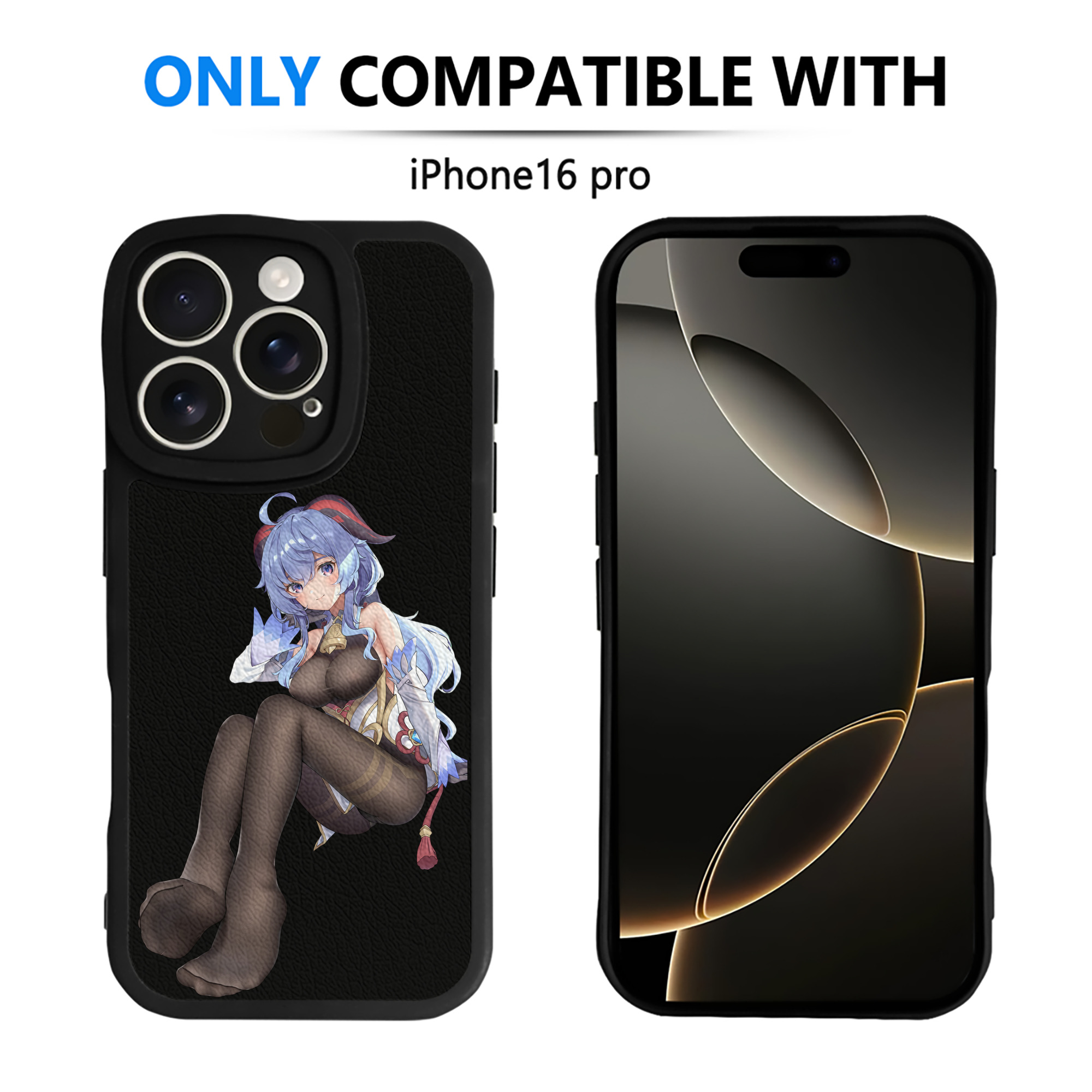 げんし神 甘雨 かんう genshin Ganyu 【iPhone 16シリーズ対応】シリコンスマホケース（レザー調） 材質：シリコン
